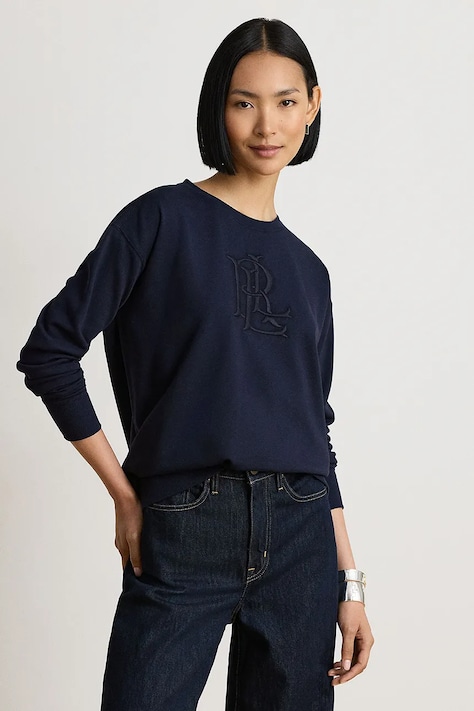 Lauren Ralph Lauren Bluza damska z bawełną granatowa 200P13916