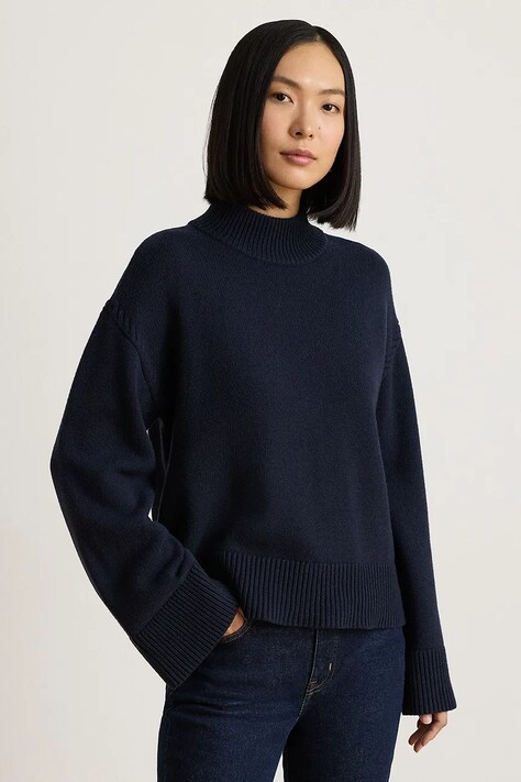 Lauren Ralph Lauren Sweter damski z wełną granatowy 200P03450