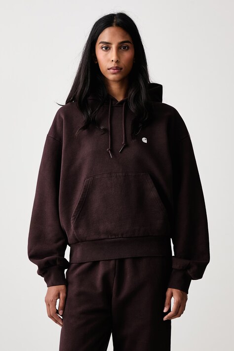 Carhartt WIP Hooded Casey Sweatshirt bluza z kapturem bawełniana damska brązowa I032644