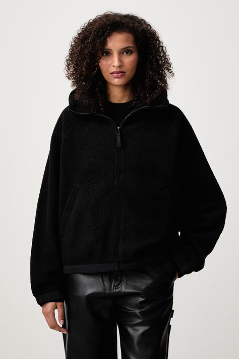 Carhartt WIP HD Limn C Fleece Jacket bluza rozpinana z kapturem polarowa damska czarna I037282