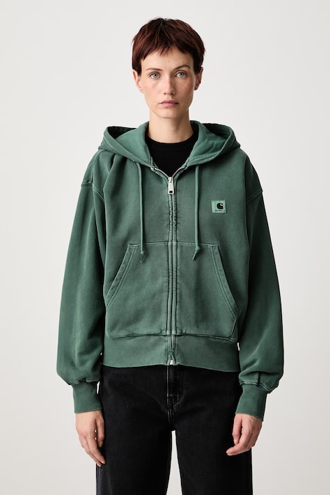 Carhartt WIP Hooded Nelson Jacket bluza rozpinana bawełniana damska zielona I033830
