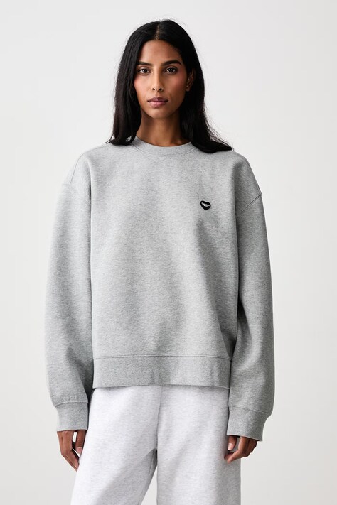 Carhartt WIP Small Heart Patch Sweat bluza z bawełną damska szara I037150