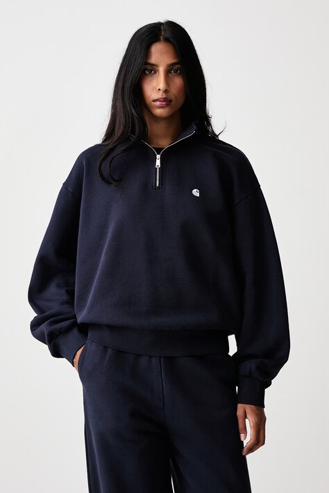 Carhartt WIP Casey High Neck Sweat bluza bawełniana damska granatowa I037148