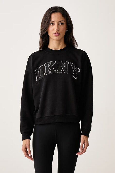 DKNY Bluza damska z bawełną czarna DP6T1462