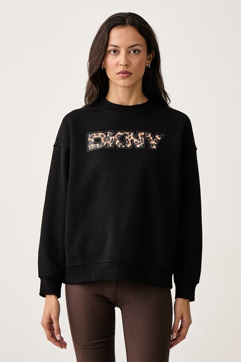 DKNY Bluza damska z bawełną czarna DP6T1829