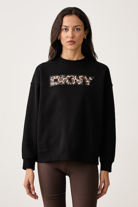 DKNY Bluza damska z bawełną czarna DP6T1829