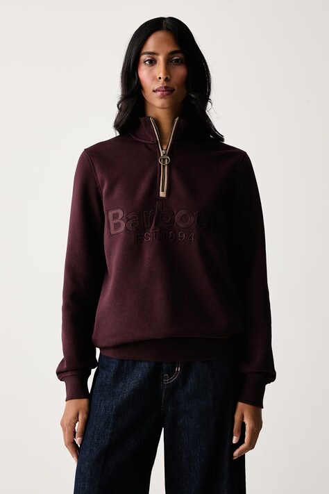 Barbour Bluza damska z bawełną Cynthia bordowa LOL0671