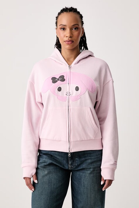 Converse Двусторонняя кофта для женщин с хлопком x HELLO KITTY розовая CVW6H501