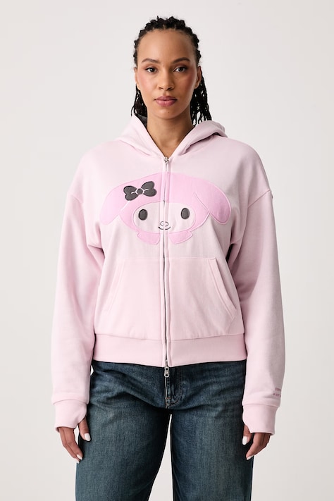 Converse Bluza dwustronna damska z bawełną x HELLO KITTY różowa CVW6H501