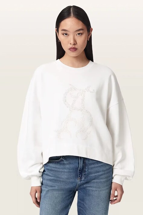 AllSaints Bluza damska bawełniana REFLEX LILA biała W048JF