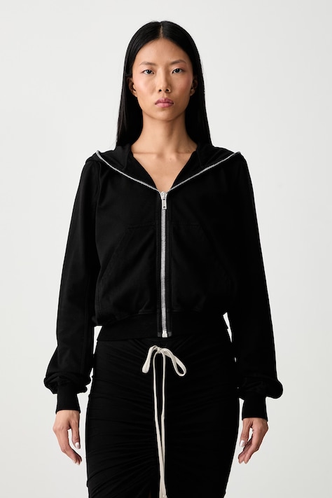 Rick Owens DRKSHDW Small Gimp μπλούζα με κουκούλα και κουμπιά βαμβακερή Γυναικεία μαύρη DS02F6246 RIG