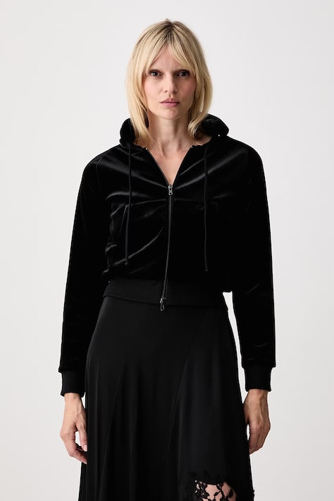 Vetements Bluza rozpinana z kapturem damska czarna WH27ZU118B