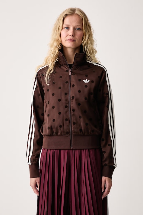 adidas Originals Bluza rozpinana damska Satin Polka Dots brązowa LI2855