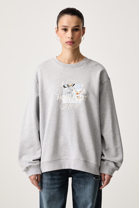HUGO Blue Μπλούζα γυναικεία βαμβακερή Classic Crew_B_5 γκρί 50575981