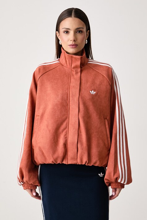 adidas Originals Rozepínací mikina dámská Adilenium Season 6 Faux Suede oranžová LH1922