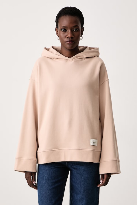 BOSS Orange Bluza z kapturem damska bawełniana C_Everlast różowa 50568990