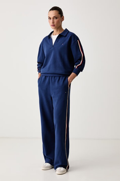 Tommy Hilfiger Bluza lounge damska bawełniana niebieska UW0UW06629