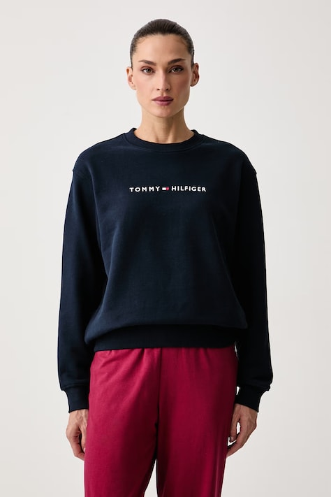 Tommy Hilfiger Суичър дамски от памук тъмносин UW0UW06619