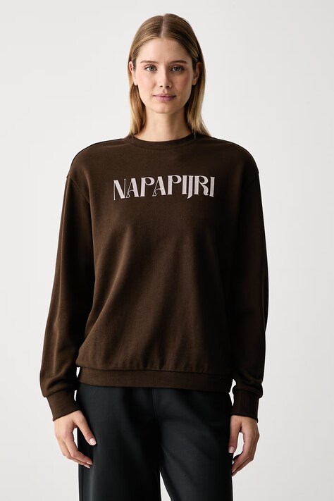 Napapijri Bluza damska bawełniana Bliss brązowa NP0A8BJOWT31