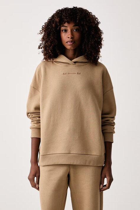 MM by Max Mara bluza z kapturem damska z bawełną MMLMITICO beżowa 2626926058600