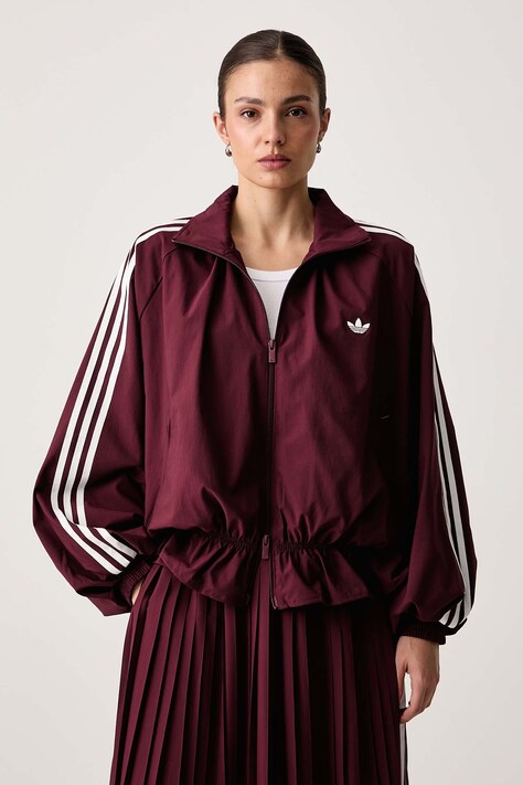 adidas Originals Hanorac cu fermoar pentru femei Advanced Archive burgund LG3959