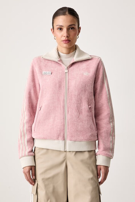 adidas Originals Hanorac cu fermoar pentru femei Adiluna Season 2 x Jennie roz LD8923