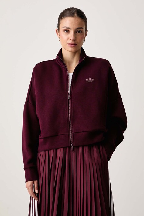 adidas Originals Dukserica na zakopčavanje za žene Spacer bordo KY0859
