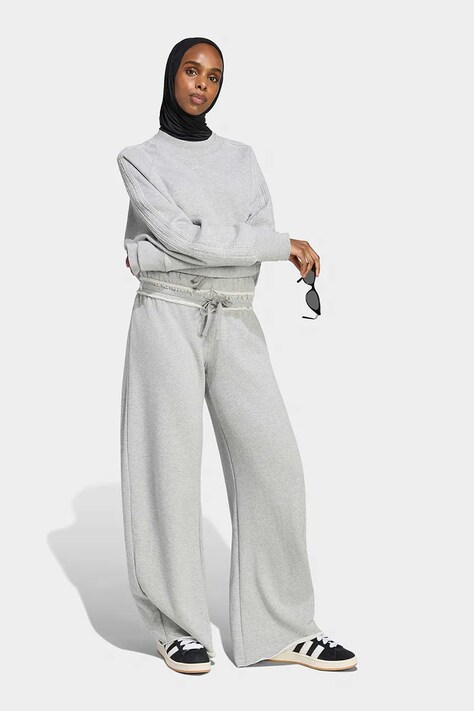adidas Originals Bluza damska bawełniana Winterized Double szara KT2328