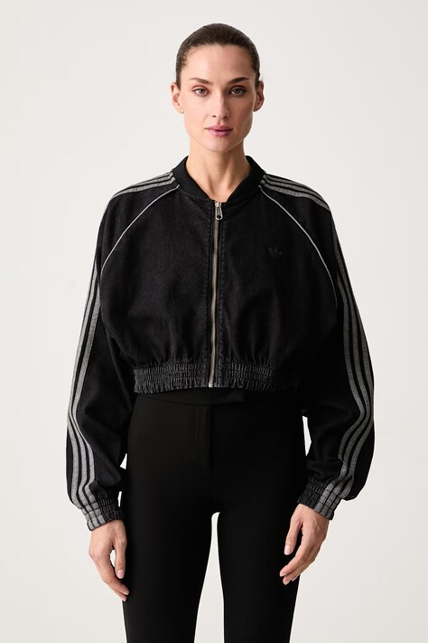adidas Originals Bluza rozpinana damska bawełniana z elastanem czarna KS9216