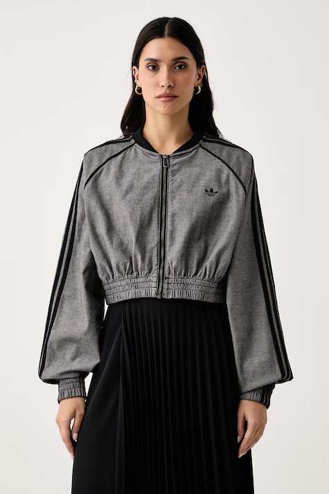adidas Originals Bluza rozpinana damska z bawełną szara KS9215