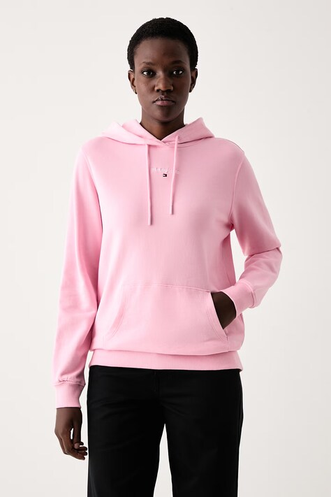 Tommy Jeans Bluza z kapturem damska bawełniana różowa DW0DW23537