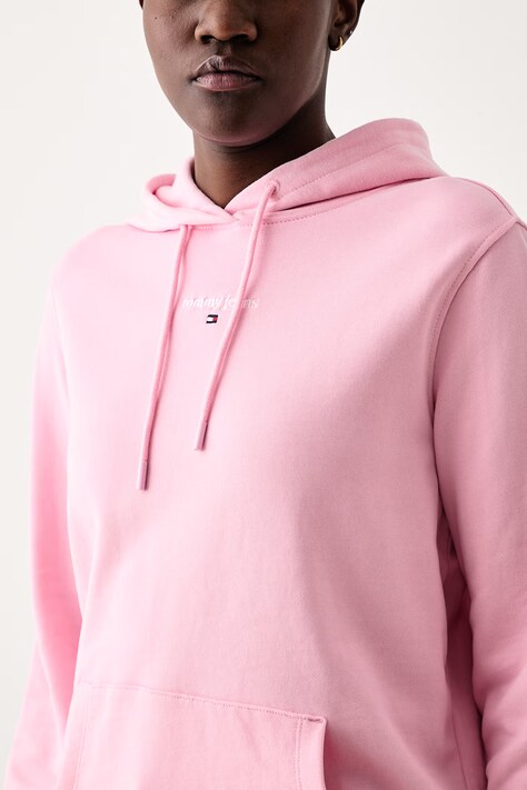 Tommy Jeans Bluza z kapturem damska bawełniana różowa DW0DW23537