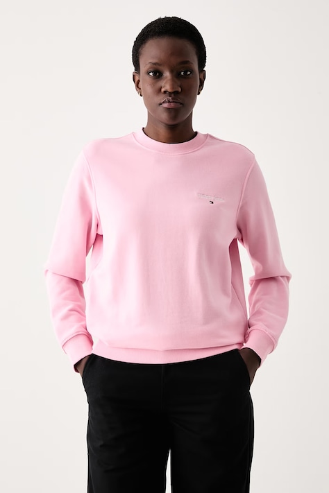 Tommy Jeans Суичър дамски от памук розов DW0DW23288