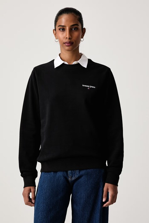 Tommy Jeans Dukserica za žene od pamuka crna DW0DW23288