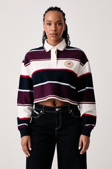 Tommy Jeans Μακρυμάνικο γυναικείο βαμβακερό σκούρο μπλε DW0DW23298