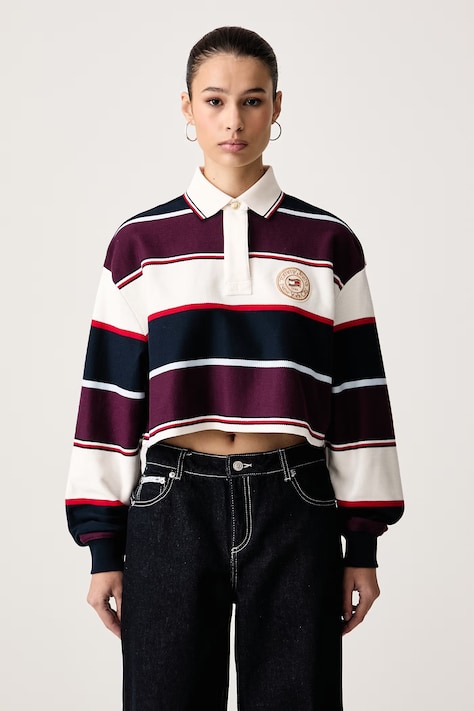 Tommy Jeans Majica dugih rukava ženska pamučna mornarsko plava DW0DW23298