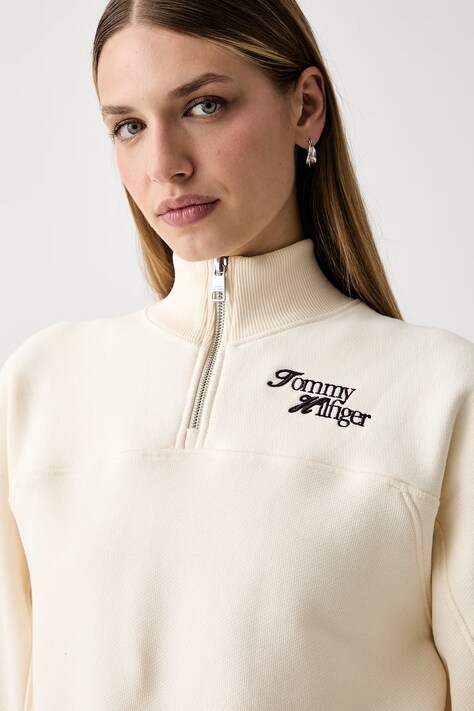 Tommy Hilfiger melegítőfelső pamuttal bézs WW0WW51878