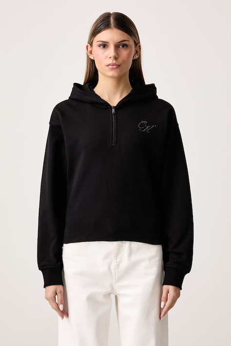 Calvin Klein Jeans Dukserica sa kapuljačom ženska s pamukom crna LV047H248G