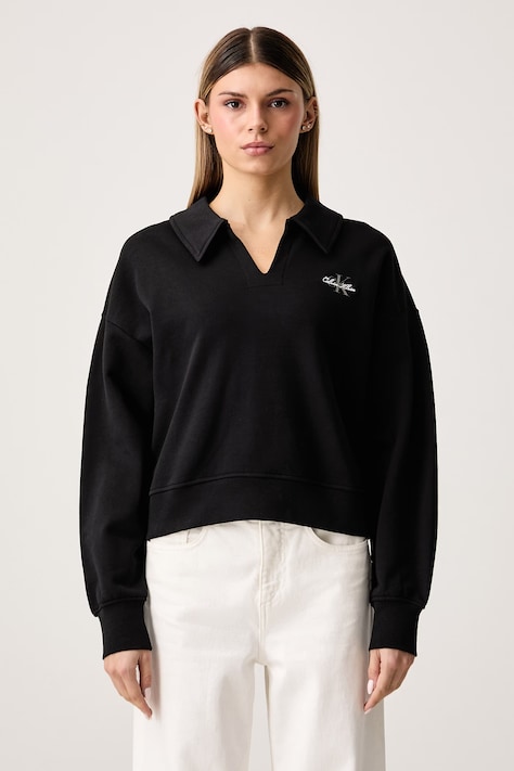 Calvin Klein Jeans Dukserica za žene s pamukom crna LV047H247G