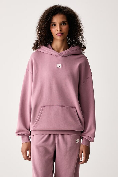 Calvin Klein Jeans Mikina s kapucňou dámska s bavlnou ružová LV047H223G