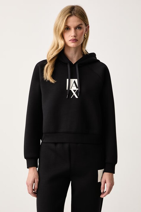 Armani Exchange Felpa con cappuccio da donna nera XW002421 AF25516