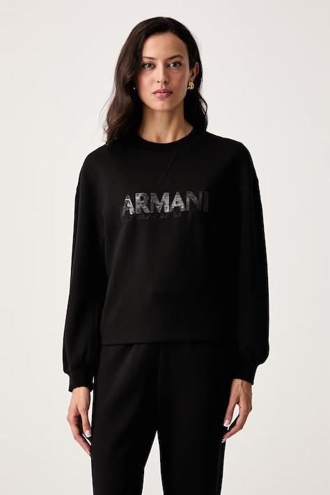 Armani Exchange Pulover ženski z viskozo črn XW002397 AF13397