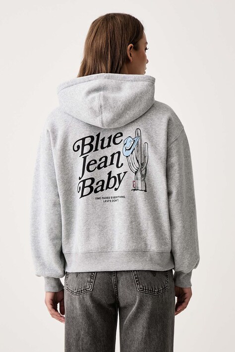 Levi's Mikina s kapucňou dámska s bavlnou GR EVERYDAY HOODIE 2.0 sivá 008CR