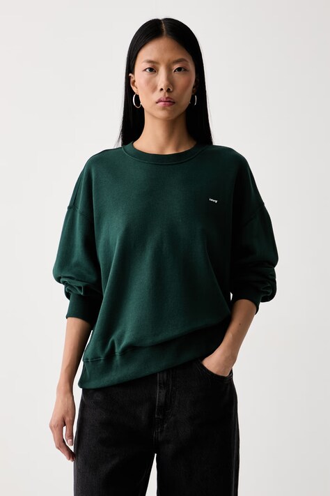 Levi's суичър дамски EVERYDAY CREW зелен 0082J-0011