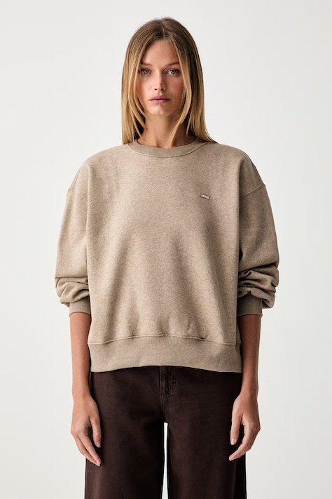 Levi's dukserica za žene s pamukom EVERYDAY CREW smeđa 0082J-0007