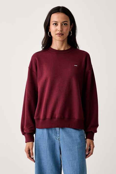 Levi's dukserica za žene s pamukom EVERYDAY CREW bordo 0082J-0004