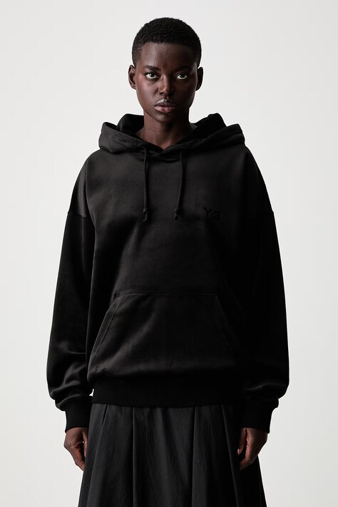 Y-3 VC HOODIE bluza z kapturem welurowa damska czarna IA4372