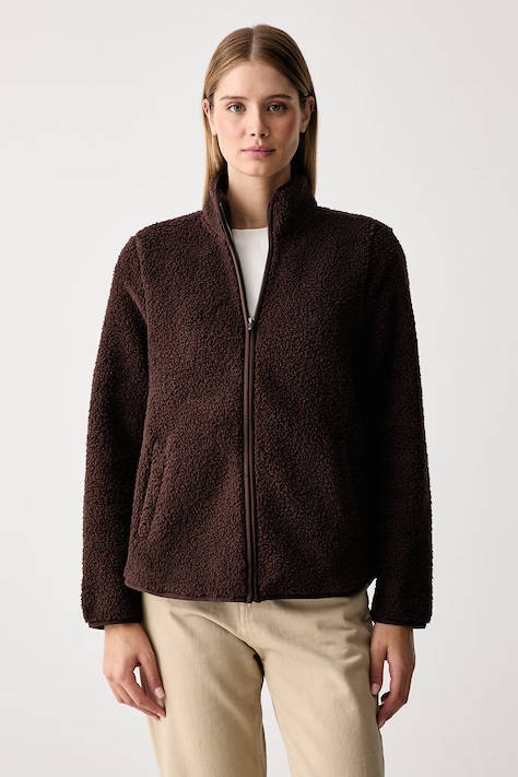 Skechers Bluza polarowa damska SKECH-SHERPA JACKET brązowa JA218