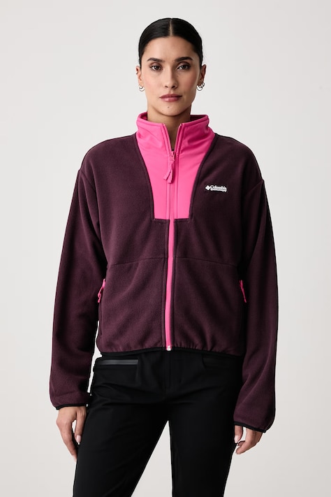 Columbia Hanorac cu fermoar pentru femei din polar Sequoia Grove burgund 2173801
