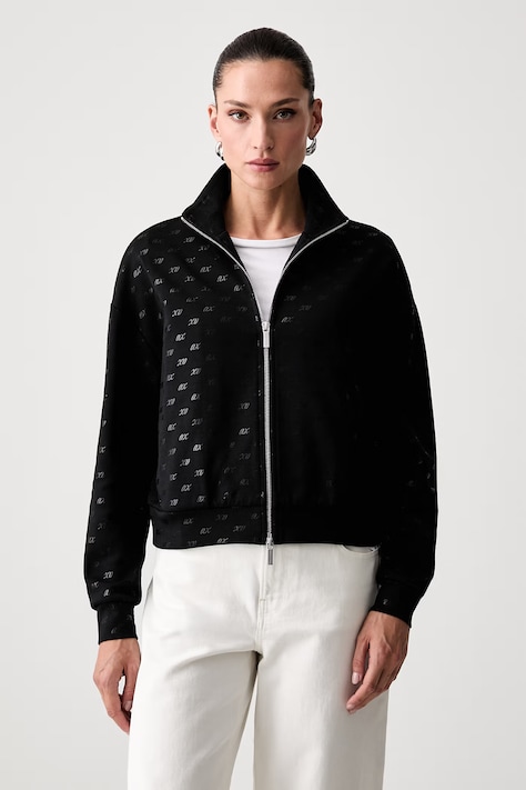 Armani Exchange dukserica na zakopčavanje za žene s pamukom crna XW002748 AF24095